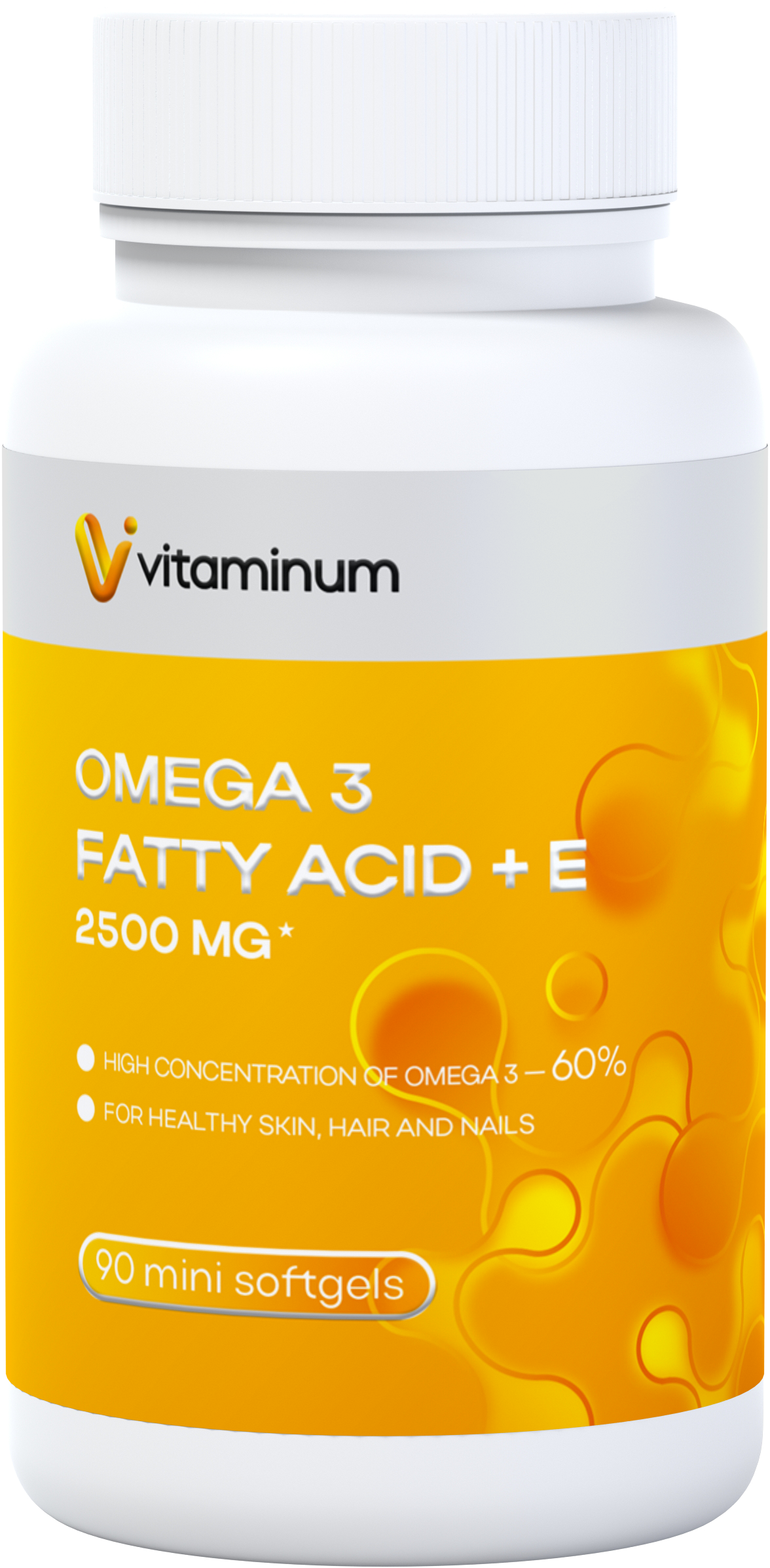  Vitaminum ОМЕГА 3 60% + витамин Е (2500 MG*) 90 капсул 700 мг   в Гатчине
